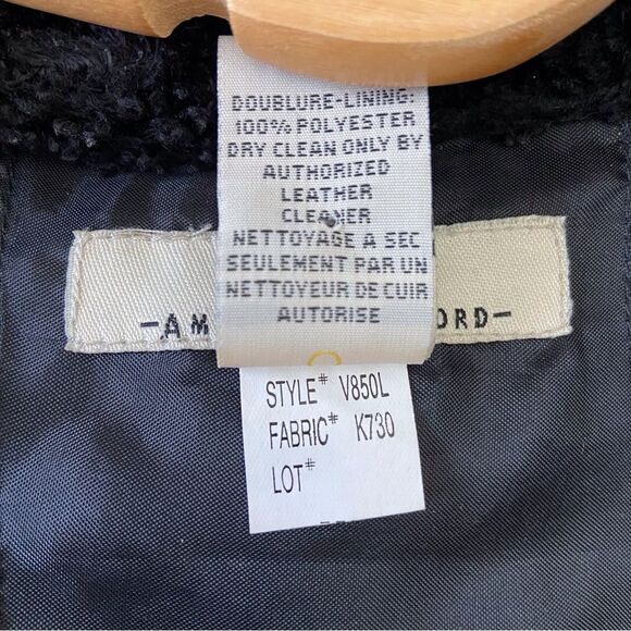 VINTAGE black Amerique du Nord reversible leather vest Large faux fur sleeveless - Picture 7 of 13